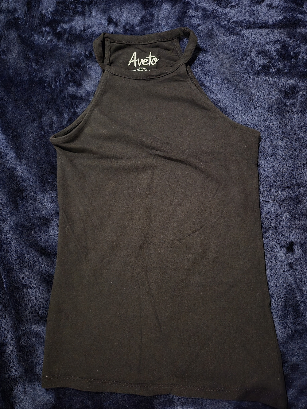 Aveto Black High-Neck Tank Top